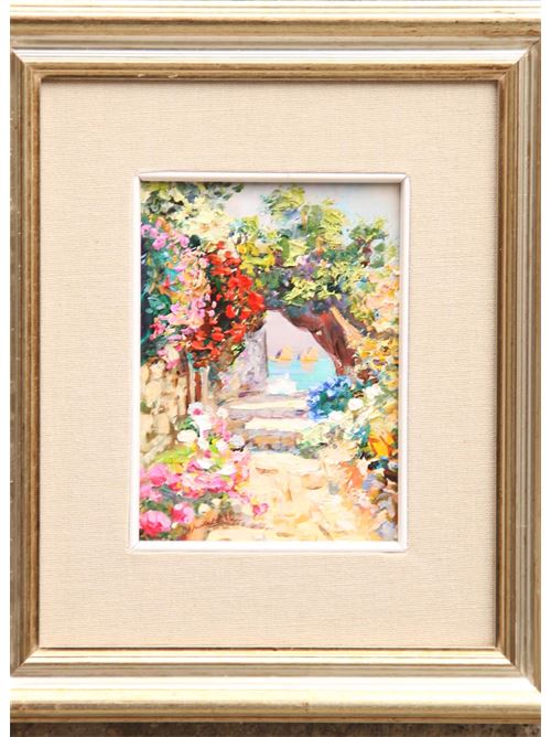 Faraglioni of Capri Island Oil on Canvas Antonio Palomba | CECILIAOLIO SU TELA